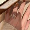 925 Silver Plated 18K Gold Elegant Cut Square Synthetic Zirconia Engagement Ring Adjustable Sparkling Bridal Jewelry Wedding Gif
