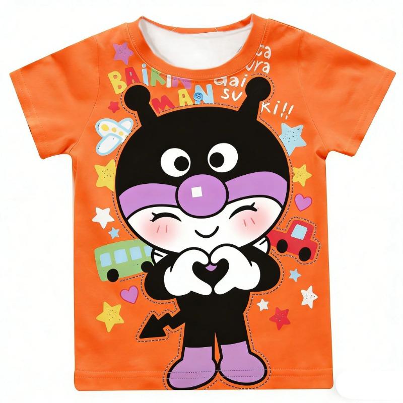 Kids Anpanman Baikinman Anime T Shirt Men T Shirt Women Tee Boys Top Children Parent Child Quick dry short sleeves kids Tshirt