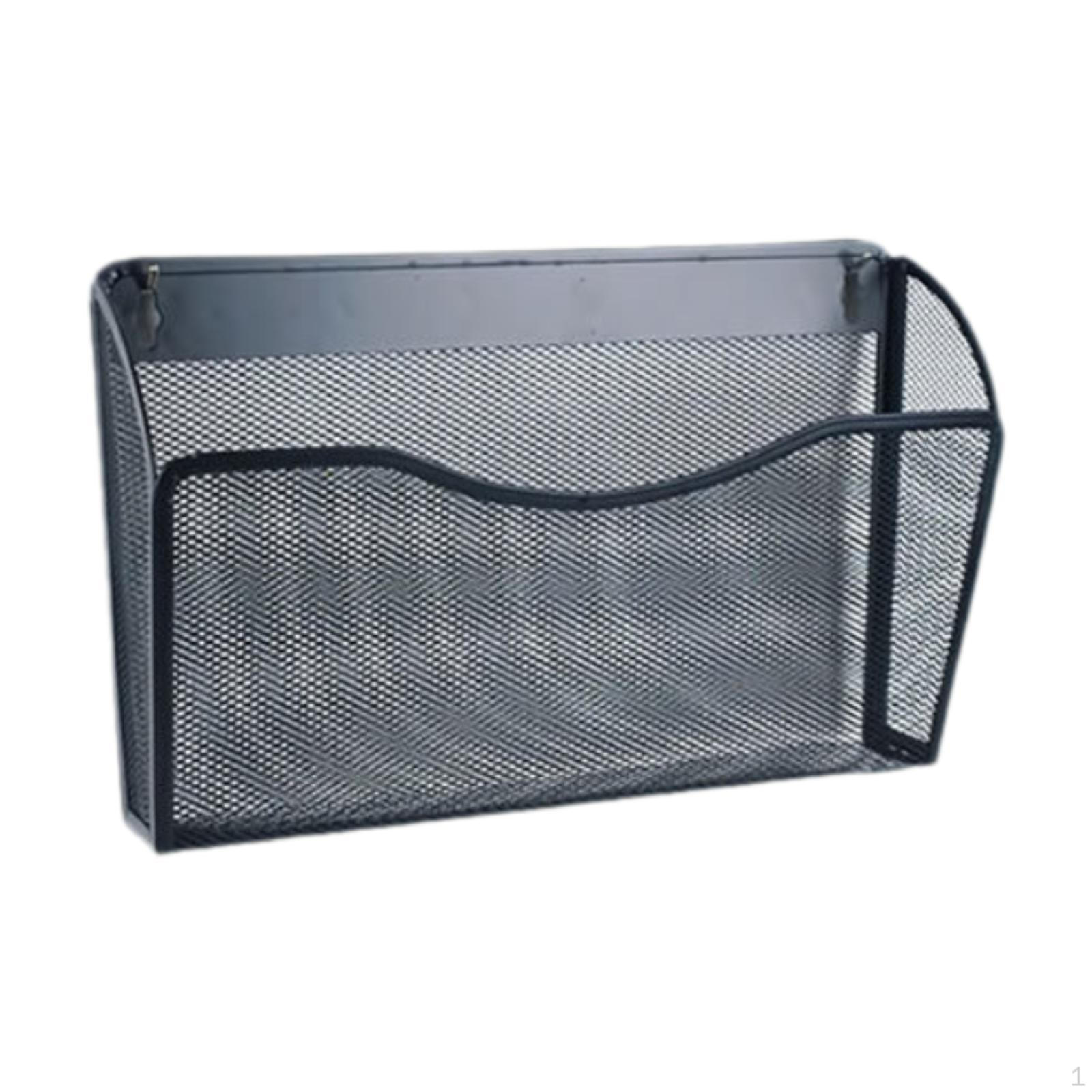 

Настенный сетчатый держатель для файлов, органайзер для документов, металлическая офисная полка чёрный