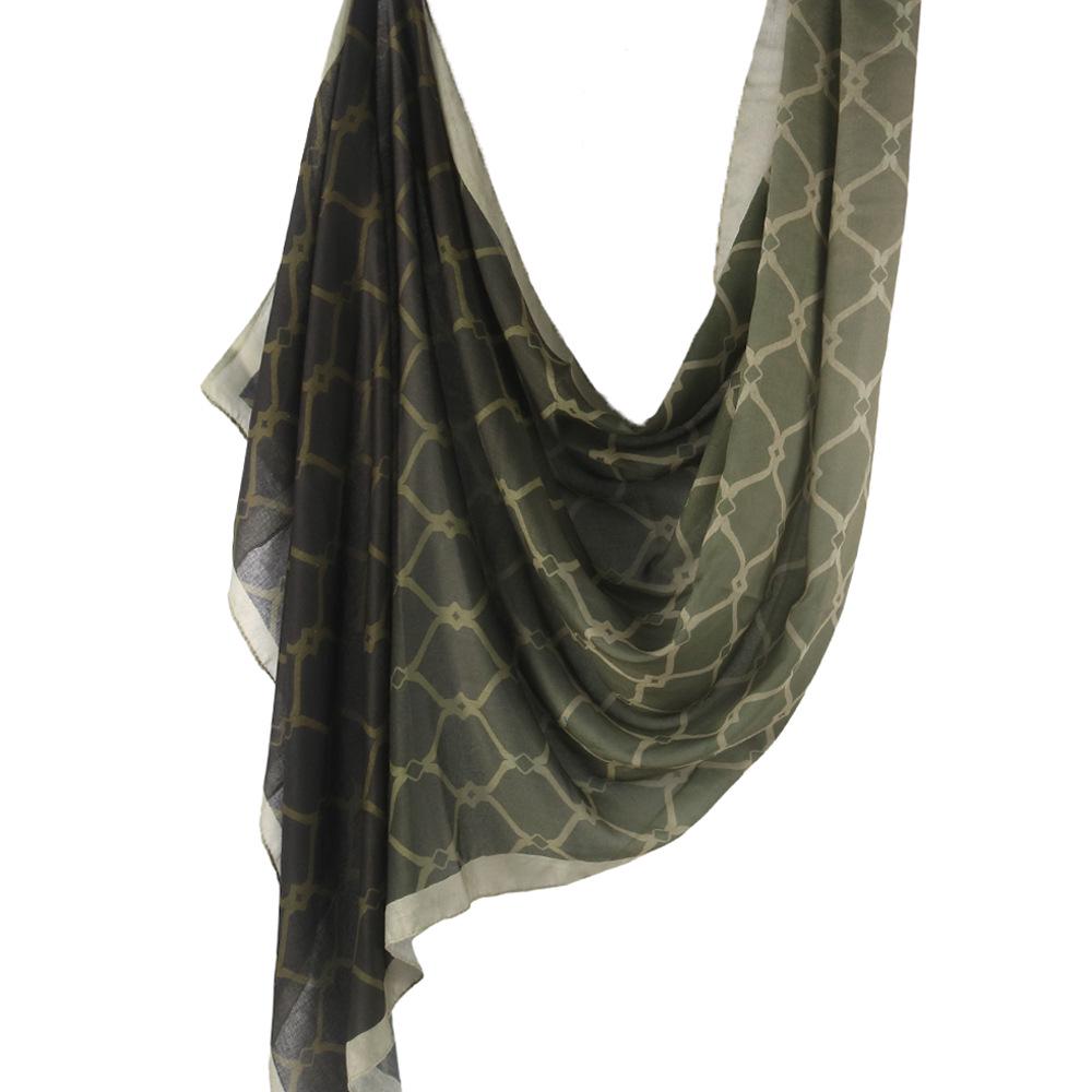 "Ethnic Watercolor Modal Cotton Shawl Satin Print Scarf for Women"