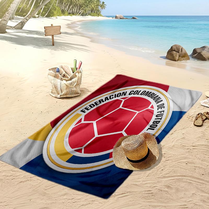Asciugamano da Spiaggia Stampa Calcio Colombia Asciugatura Rapida Super Assorbente Morbido Asciugamano da Bagno per Nuoto Spiaggia Viaggio Souvenir Regalo