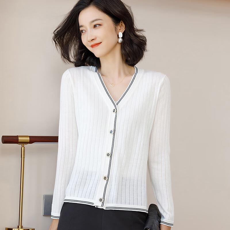 Yiliteng Women's Solid V-Neck Knit Cardigan