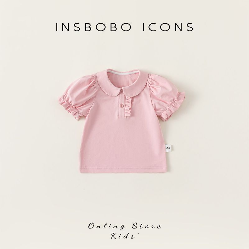 T-shirt Sweet New Baby Girl Short Sleeve Tops Children s Clothing Pink 100