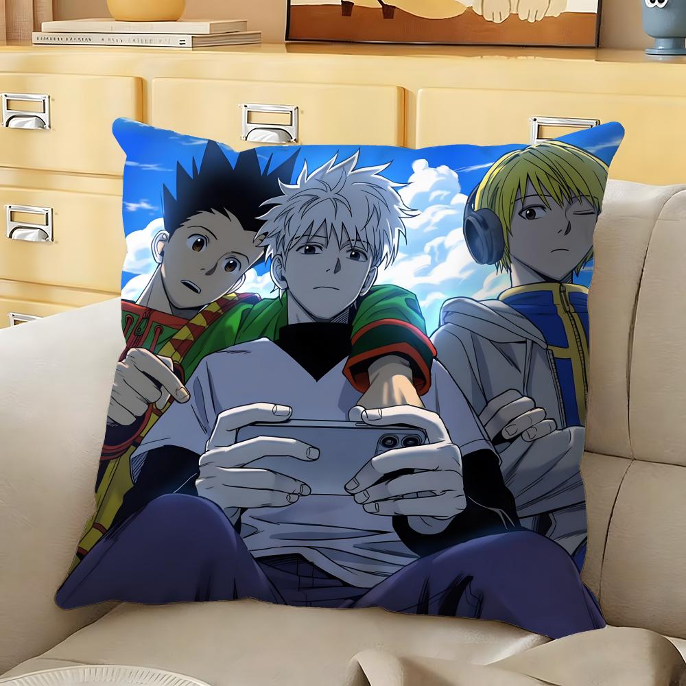 HHunter X HHunte Anime Cushion Cover Soft Durable Reversible Pillow Cover Home Car MultiScene Daily Comfort Pillowcase