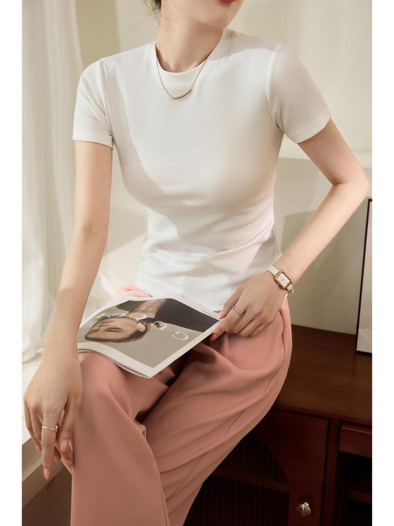 2026 Premium Women's Slim-Fit Short-Sleeve Cotton T-Shirt