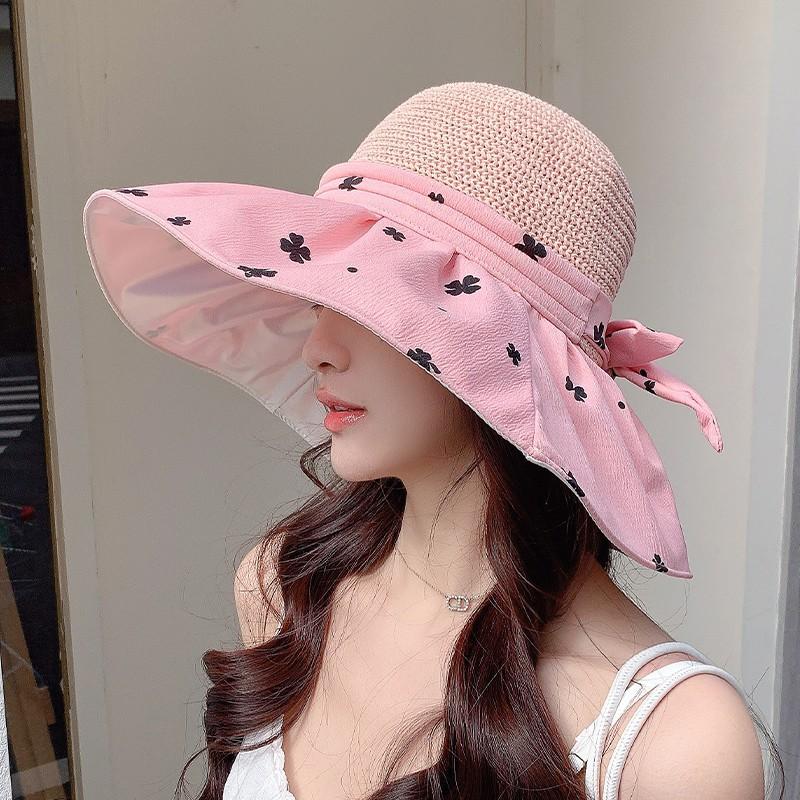New Women'S Summer Big Brim Sun Hat Children'S Versatile Sunscreen Fashion Show Face Small Bucket Hat