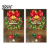 Winter Theme Glass Stickers Christmas Wreath Window Cling Reusable Static Sticker with Red Bow and Colorful Easy Install Ball Decor PVC Decal