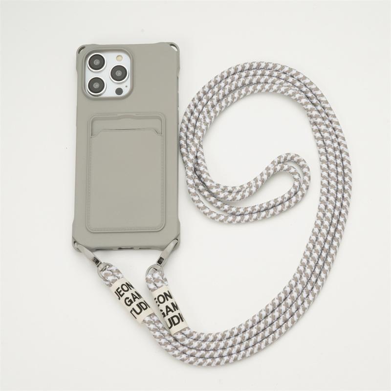 Candy Color Slot pentru card TPU Husă moale pentru telefon pentru iPhone 16 Pro Max 15 14 Pro 13 12 11 Snur mată, antișoc, protecție pentru lentile