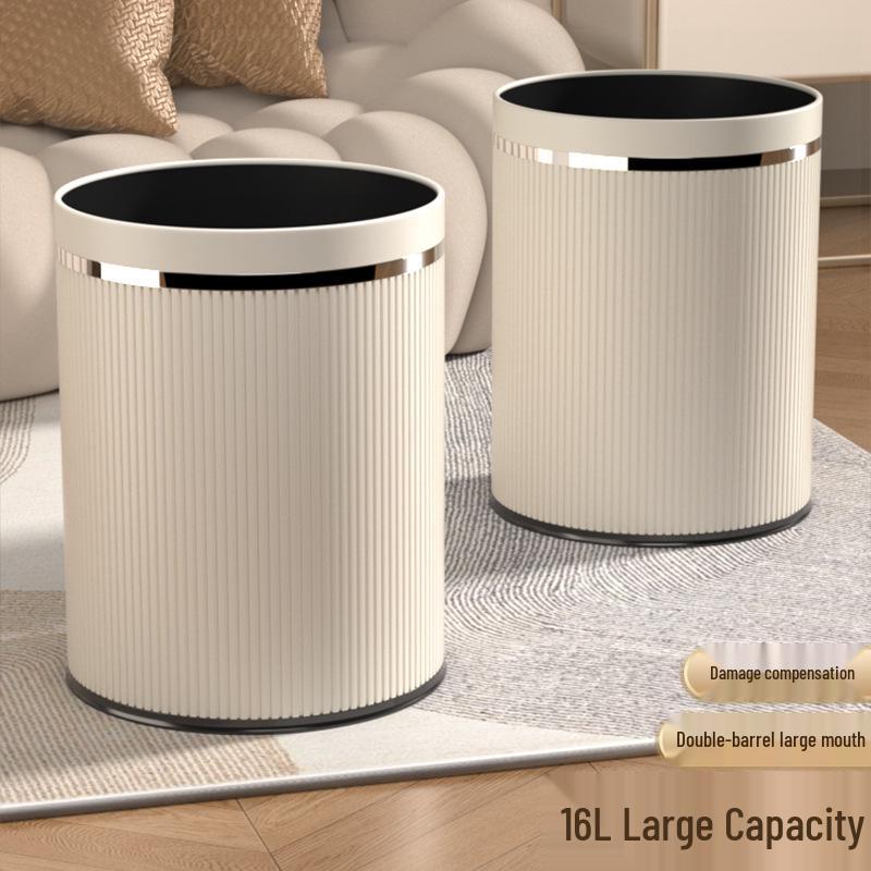Modern Minimalist Large Capacity Lidless Trash Can for Home