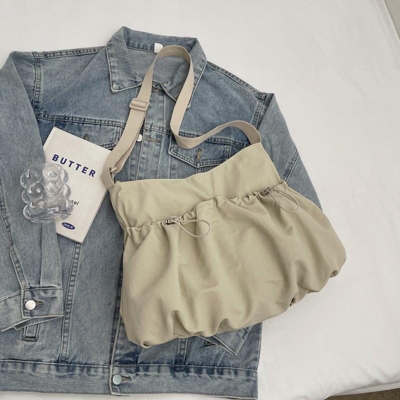 Τσάντα Ώμου με Κορδόνι Σύσφιξης Μονόχρωμη Γυναικεία Τσάντα Χιαστί Τσάντα Ταξιδιού