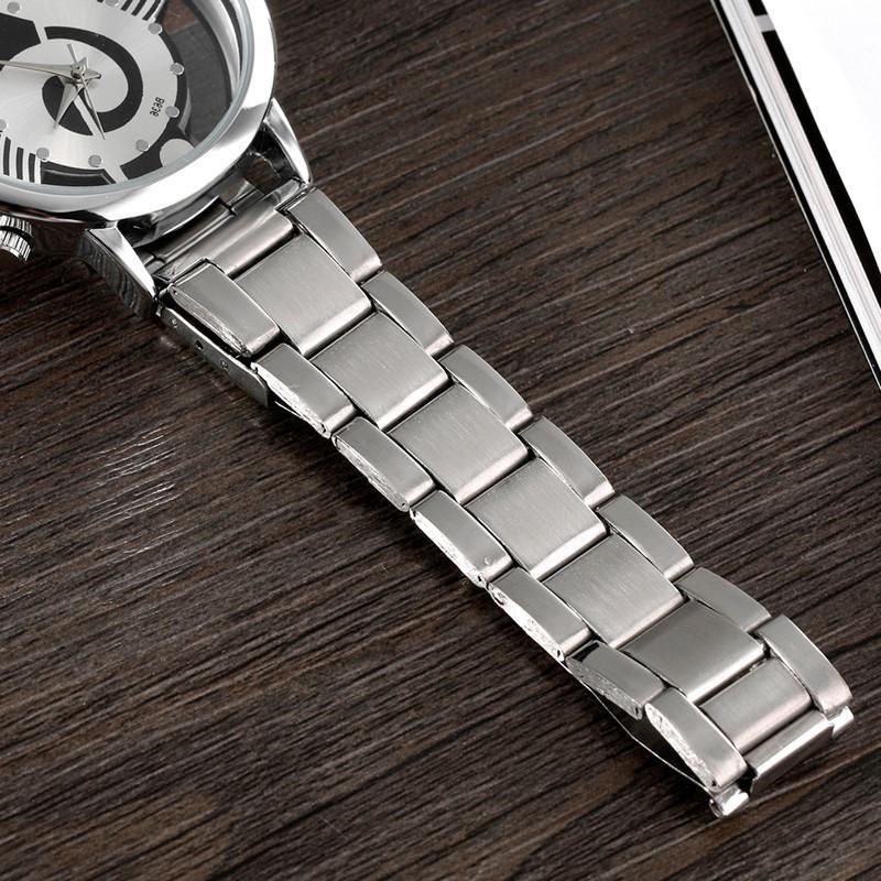 Music Themed Hollow Wristwatch With Black Buckle Band