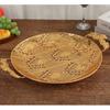 Fruit Plate, Metal Round Rectangular Relief Disc, European Metal Hollow-Out Snack Platter, Home Desktop Decoration Gift, 1pcs