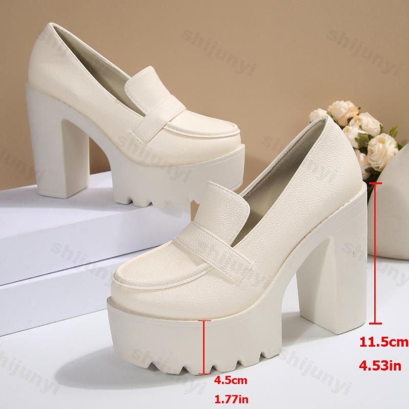 Woman's Pumps Large Size Spring New Fashion Comfortable Chunky Heel Mary Janes Shoes Elegant Versatile Shallow High Heel Shoes