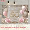 2D Pink Gold Glitter 60th Birthday Backdrop Home Party Celebration Photo Background