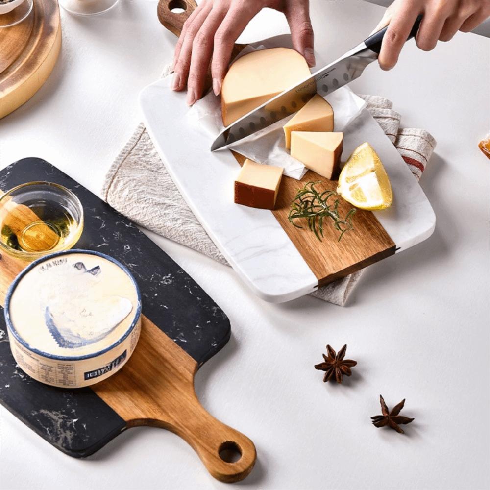 Heat-resistant Chopping Board Double Side Use Cheese Board Marble Wood Cutting Boards Snack