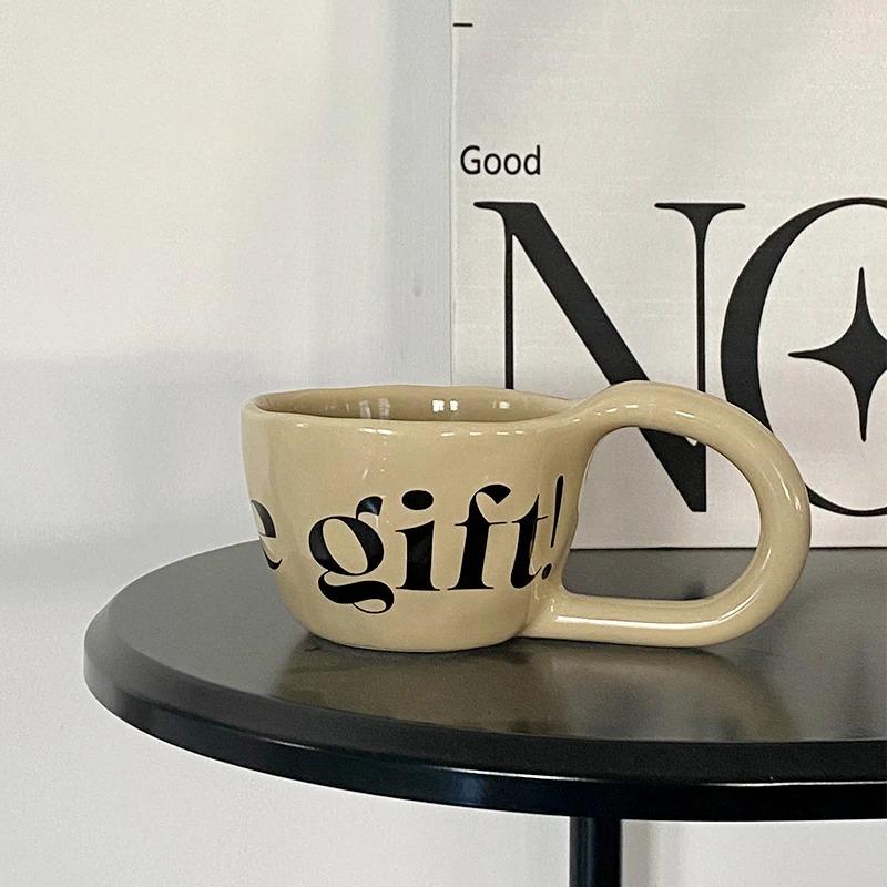 

Ceramic Mug Hand Pinched Big Ears Home High Value Water Cup Milk Coffee Cup Couple Pair Gift Cup Daily Office Use Breakfast Bowl 350