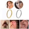 Luxury Golden Cartilage Earrings Titanium Piercing Lip Ring Rhinestone Nose Ring Daily
