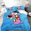 3D Printed Cartoon Cowardly Dog Duvet Cover,Courage Dog Bedding Set Comforter Covers for Children Bedroom Decor Gifts