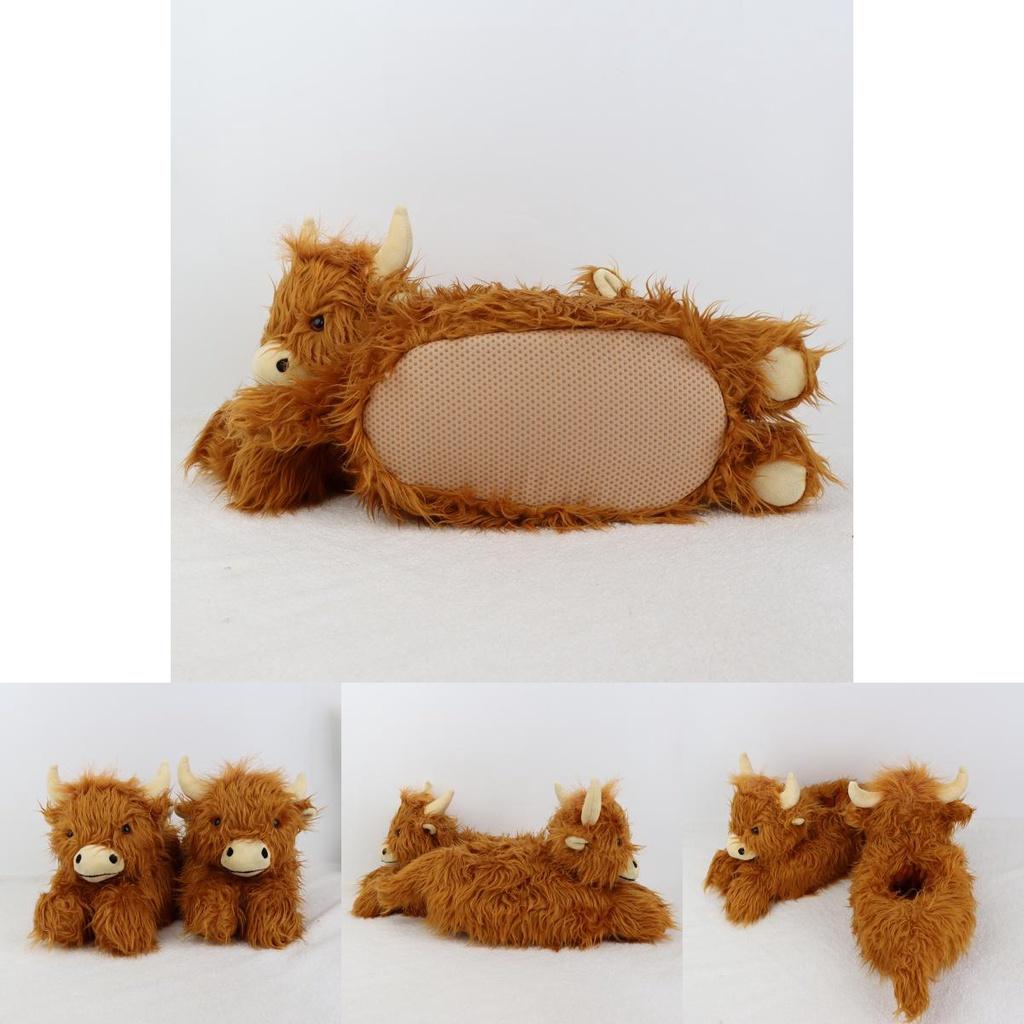 Highland Cow Plush Slipper Warm Indoor Home Xmas Gift