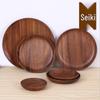 Homeglen Japanese Style Round Solid Wood Serving Tray