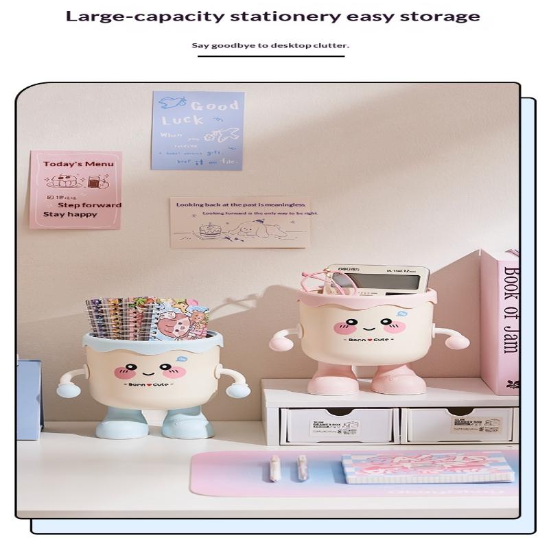 DIY Cartoon Stifthalter Kunststoff Aufbewahrungshalter Für Büro Schreibtischaufbewahrung Abfalleimer Make-up-Pinsel-Aufbewahrung