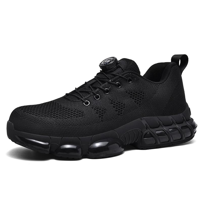 The New Breathable Woven Mesh Labor Protection Sports Work Shoes for Men Are Anti-crushing and Anti-piercing Steel Toe