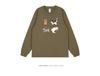 Retro Japanese Cartoon Cat Print Long Sleeve T-Shirt - Pure Cotton