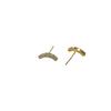 18 Karat Gold S925 Sterling Silber Lächeln Ohrstecker mit funkelnder Diamantkurve