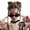 Rectangle Retro Glasses Transparent Frame Personalized Sunglasses Female Hip Hop Sunglasses Men