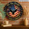 2D Flat, 1pc Round Aluminum Hanging Sign, "We The People" 250 Years Of American Patriotic Design, 1776-2026 Bald Eagle Metal Sign, Perfect for Front