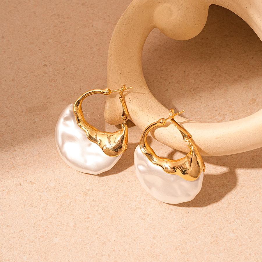 Geometrische Perlen Silber Ohrringe: Französisch Chic & Modisch