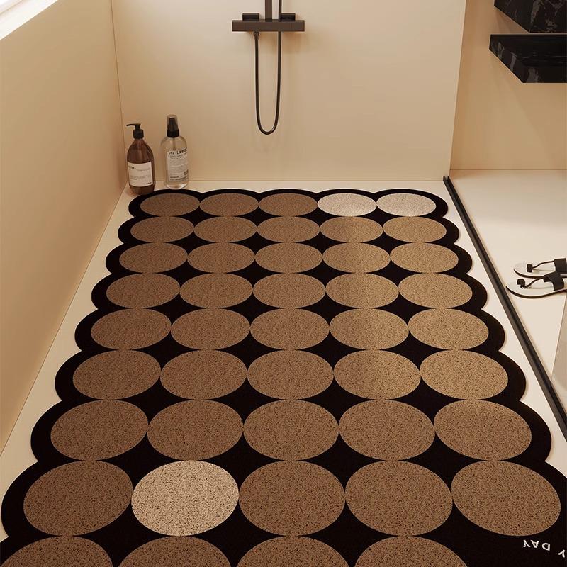 Bathroom Non-Slip Silk Loop Mat - Full Coverage Water-Draining & Waterproof Floor Mat for Shower Room 40*60cm