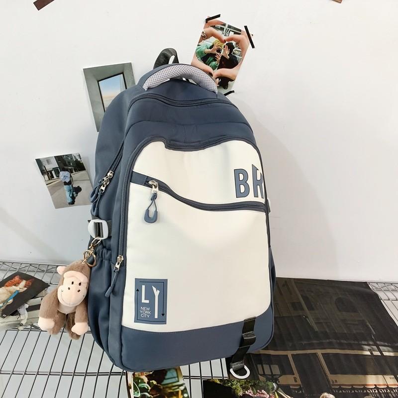 Letter Fashionable Pattern Students Large Capacity Backpack Pendant With