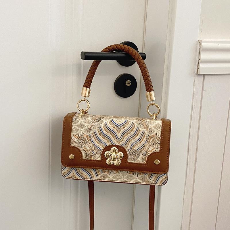 

Светлый роскошный узор женская новая модная клетчатая трендовая сумка через плечо ретро женская сумка-мессенджер