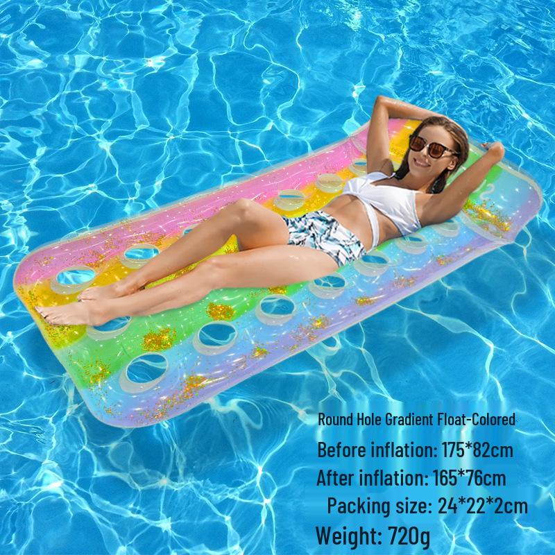Foldable Striped Inflatable Pool Float Hammock Recliner