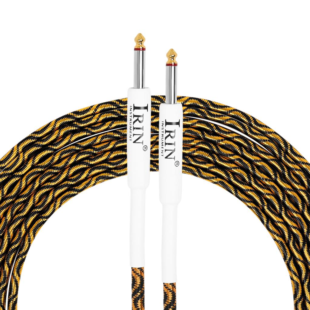 IRIN 10M Electric Guitar Audio Cable 6.35mm Noise-reduction Audio Dual Straight Jack Cable for Electric Guitar/Bass Parts