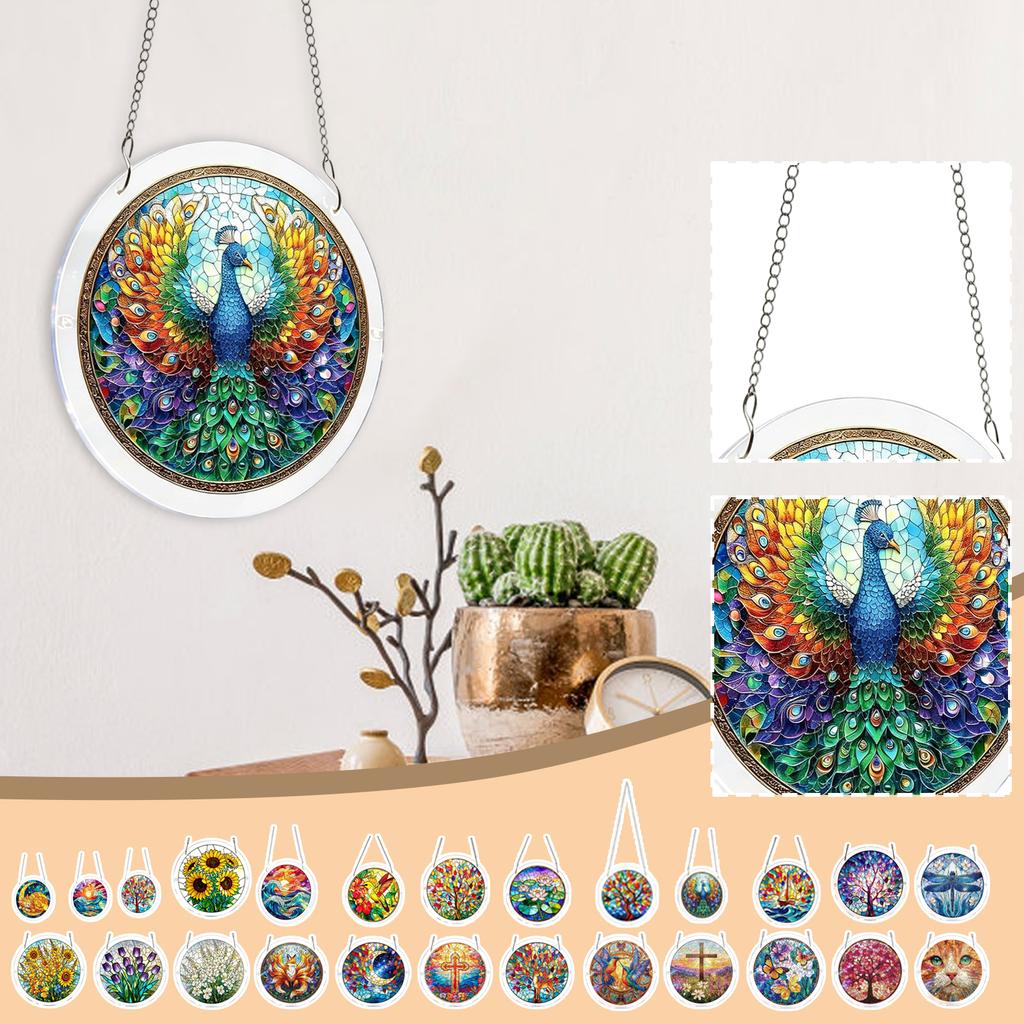 Acrylic Puzzle Suncatcher 83 Pieces, Wisteria In Glasslight Sun Catchers Puzzle, DIY SunCatchers Puzzles Window Hanging, Home & Garden Decor, 7.4 In