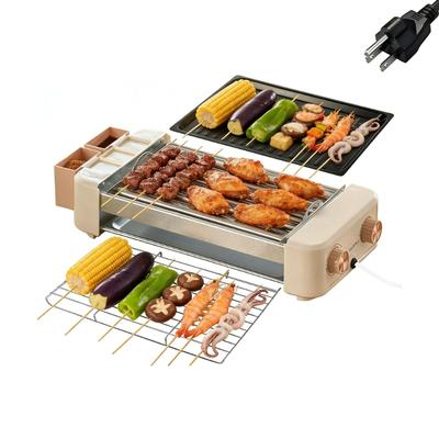 Funktionale Elektrogrills mit abnehmbarer Platte zum Backen, Braten von Steaks, Gemüse, Hot Dogs, einstellbare Hitze