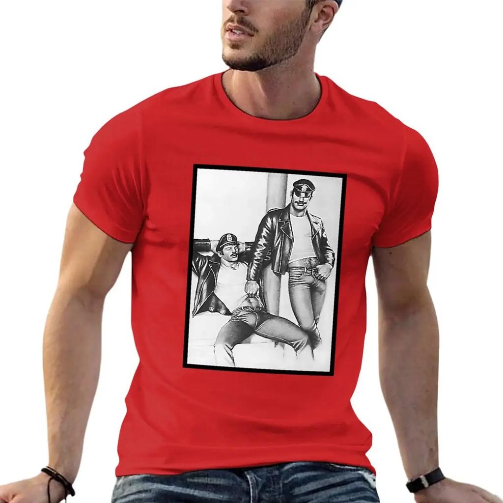 Vintage Tom Of Finland Frisky Duo Tshirt Vintage Cute Tops Unisexs Tshirts