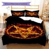Bettwäsche mit Satansymbol-Muster, Steppbett-Set Bettbezug Kissenbezug Heim-Geburtstagsgeschenk (1 Bettbezug + 2 Kissenbezüge, ohne Füllung)