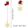 Asymmetric Snowflake Christmas Boot Hat Drop Earrings for Women Moving Santa Claus Long Tassel Earring Party Jewelry