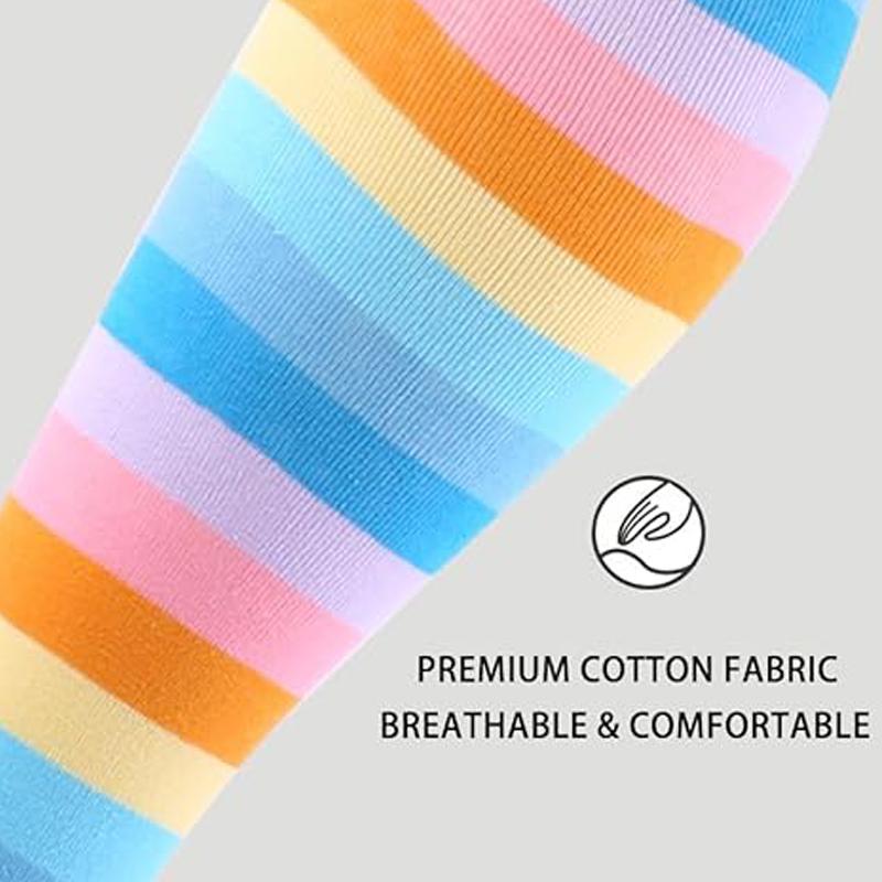 Women’s Striped Pastel Rainbow Over-the-Knee Socks – Cute, Comfortable Style for Parties and Everyday Outfits