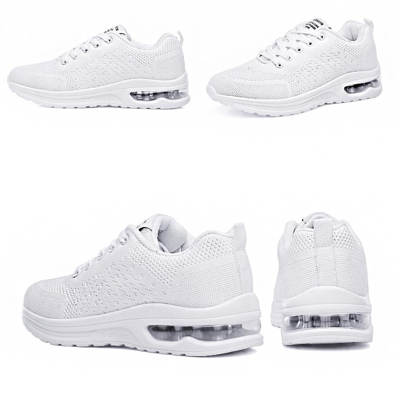

Высококачественная спортивная обувь для женщин, противоскользящая, с мягкой подошвой, дышащая сетчатая, повседневная обувь для мужчин, для бега, легкая обувь для путешествий 35 белый