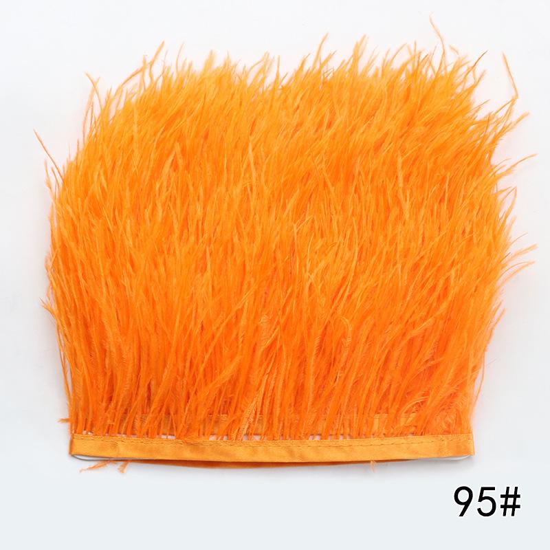 2M Ostrich Feather Cloth Edge 8-10 Cm Cuffs Clothing Skirt Decorative Accessories Color Ostrich Feather Cloth With Feathers