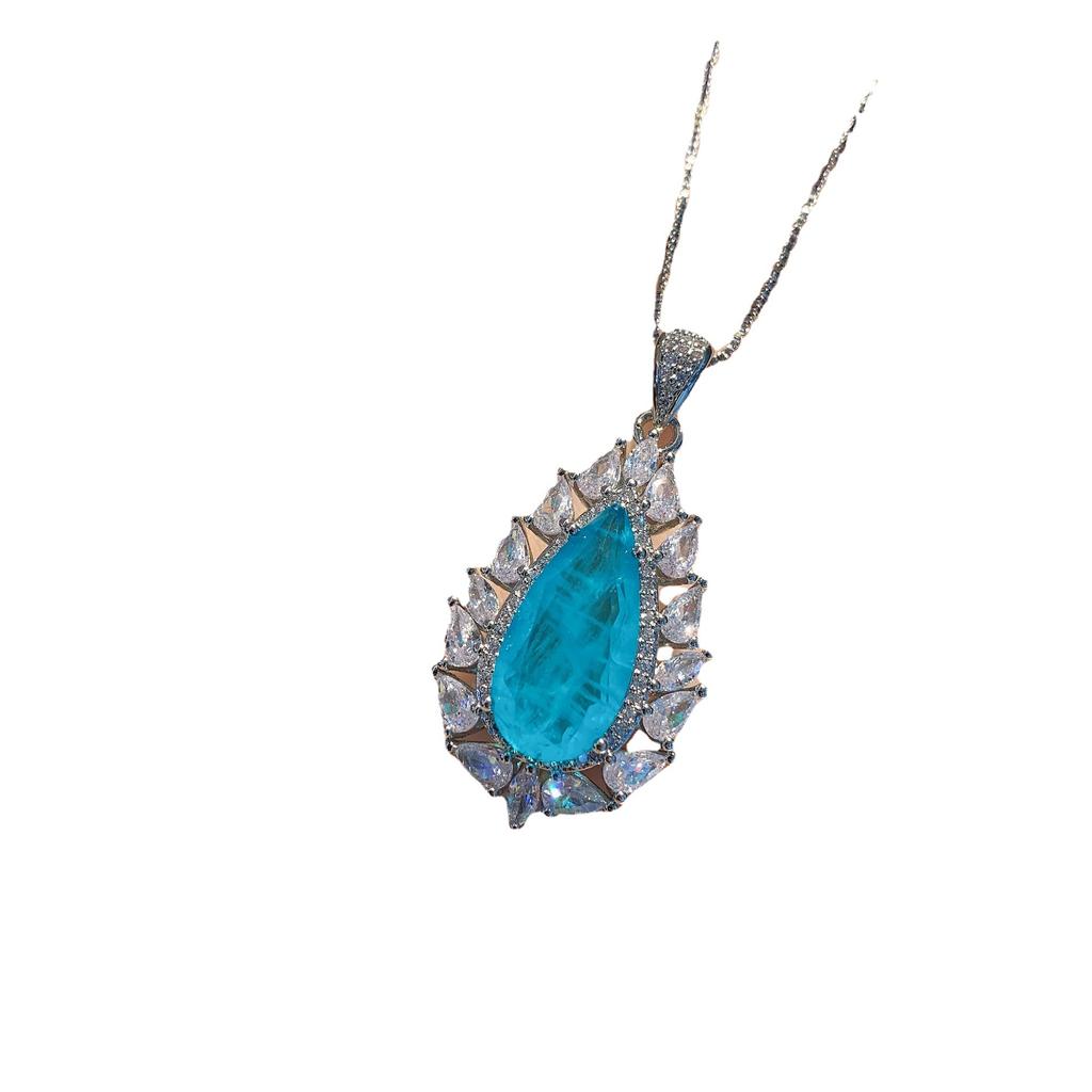 Jewelry Simulation Color Treasure Big Water Drop Pendant Necklace Earrings Jewelry Ladies Gift