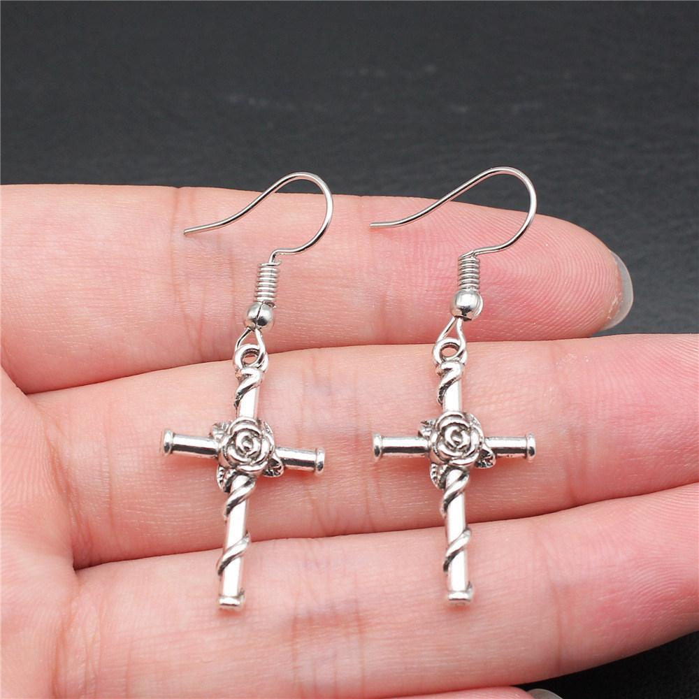 Casual Handmade Cross Amulet Drop Earrings Thoughtful Friendship Gift for Office Wear