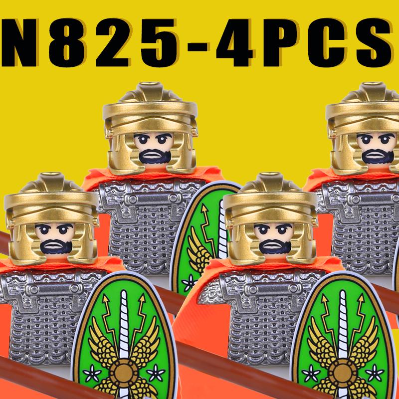 Medieval Military Rome Knights Building Blocks Castle Army Warrior Soldier Figures Crossbowman Shield Sword Legion Bricks Toys