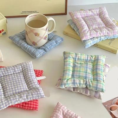 Korean Style Cotton Coaster Vintage Placemats Lightweight Insulation Mat  Kitchen Accessory