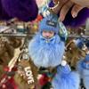 Authentic Fox Fur Pompon Keychain: Cute Plush Sleeping Doll Bag Charm