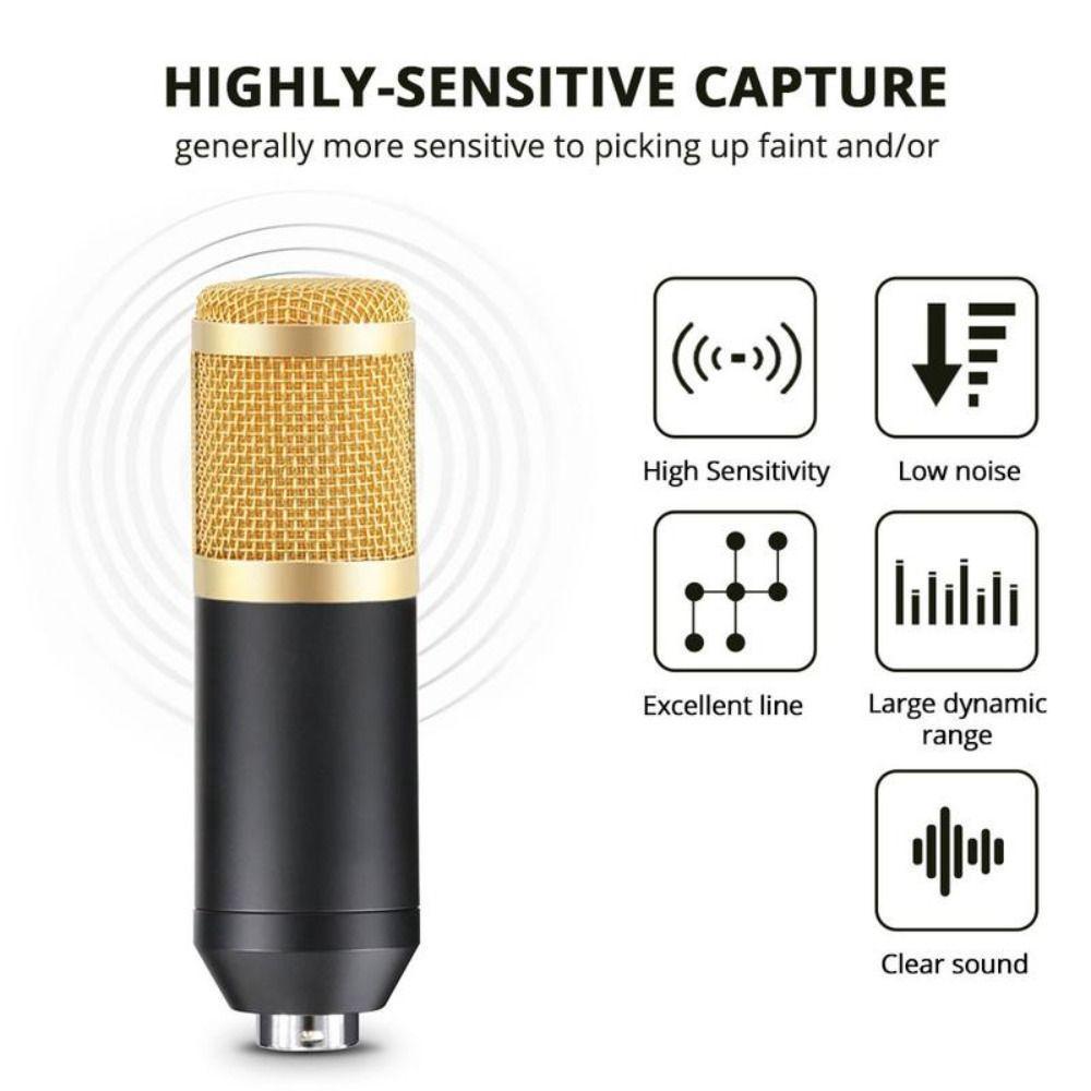 BM800 Condenser Microphone Kit Streaming Live Podcast Equipment Bundle  Studio Recording
